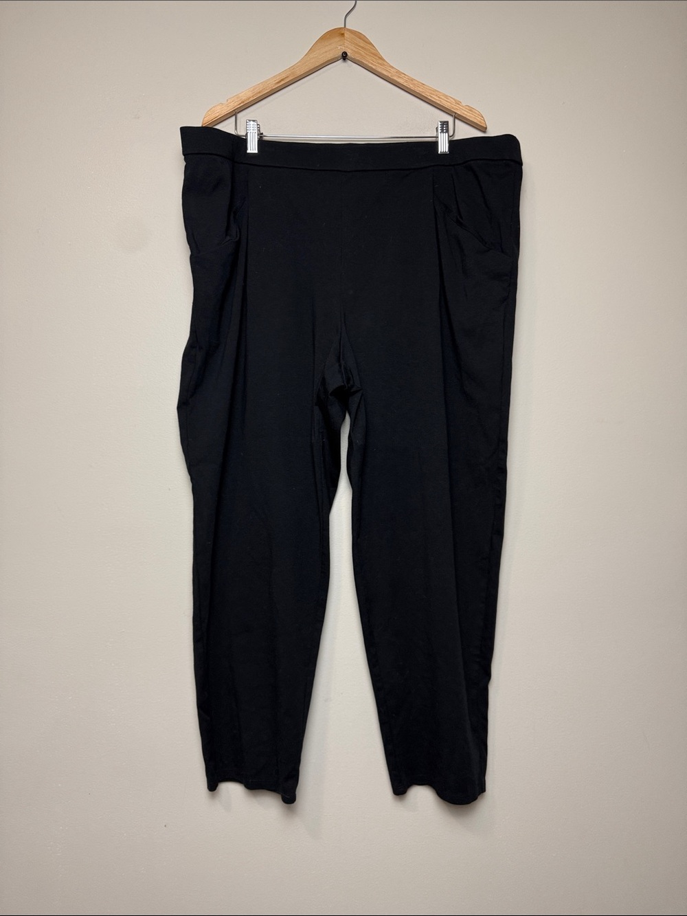 Eileen Fisher Black Straight-Leg Pull-On Pants size 2X
